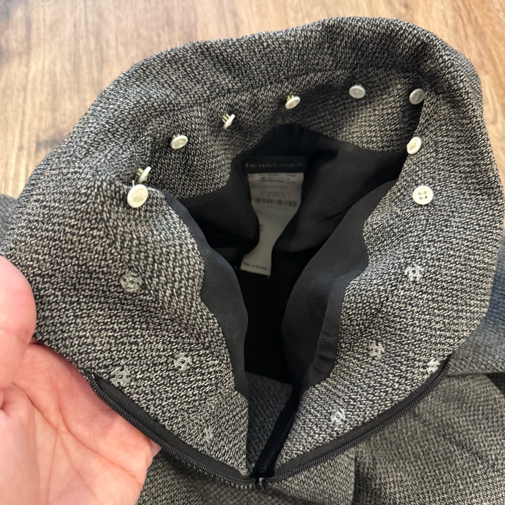 Rena Lange Dress Women’s 8US 12EU Grey Collared Wool Silk Old Money Office Luxe - Picture 7 of 13
